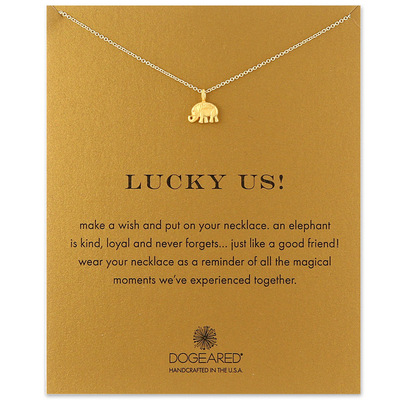 大象泰国名族风创意简约金色韩版合金锁骨短项链外贸 WISH速卖通|ms