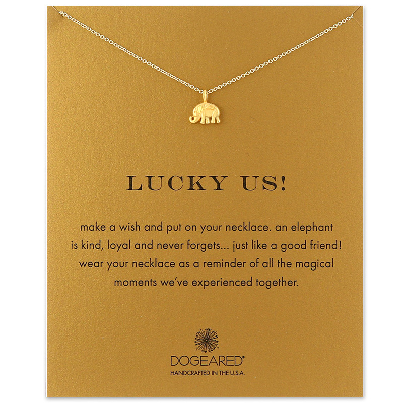 大象泰国名族风创意简约金色韩版合金锁骨短项链外贸 WISH速卖通|ms