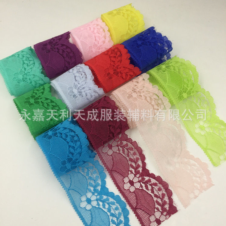 4厘米 锦纶丝无弹性蕾丝花边  DIY家居服饰辅料  网纱刺绣
