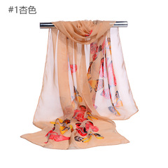 New chiffon silk scarf, long scarf, versatile butterfly print silk scarf, pink beach scarf, insect pattern for women