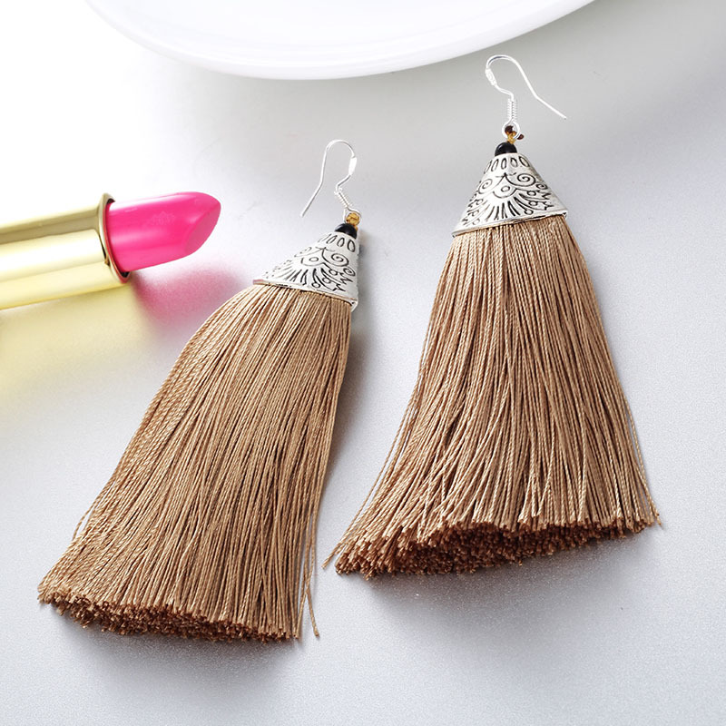 Tassel Earrings Chinese Ethnic Fashion Personality Simple Long Earrings display picture 8