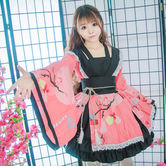 Improved version of cotton kimono COSPLAY women's clothing, pure land of bliss, Japanese style oiran, Lolita