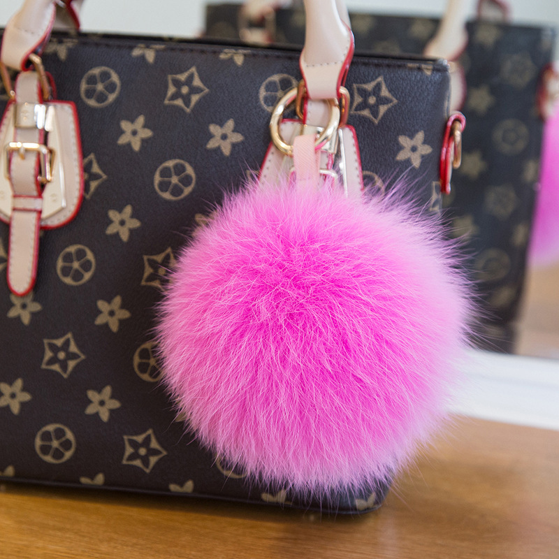 Factory wholesale 13CM 14CM Fox fur ball Bag pendant Hair ball Pendants Various Fox Hair ball Customized