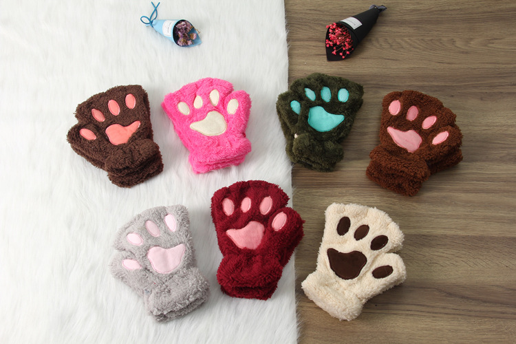 Women's Cute Paw Print Polyester Gloves display picture 1