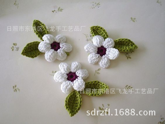 厂家加工 鞋花 钩针花 手工加工 毛线花 服装辅料 手钩花朵