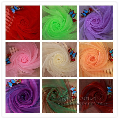 批发外贸21支双色幻彩雪纱布料楼梯装饰婚庆手工DIY面料一件代发