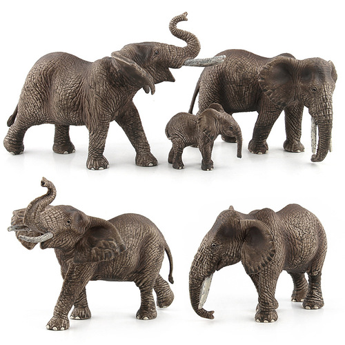 Animal paradise wild animal model simulation children's toys elephant model family of three