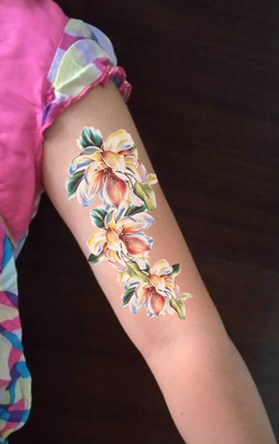 纹身贴纸防水女逼真花朵花臂盘子女人坊主题古装摄影写真YM-X287