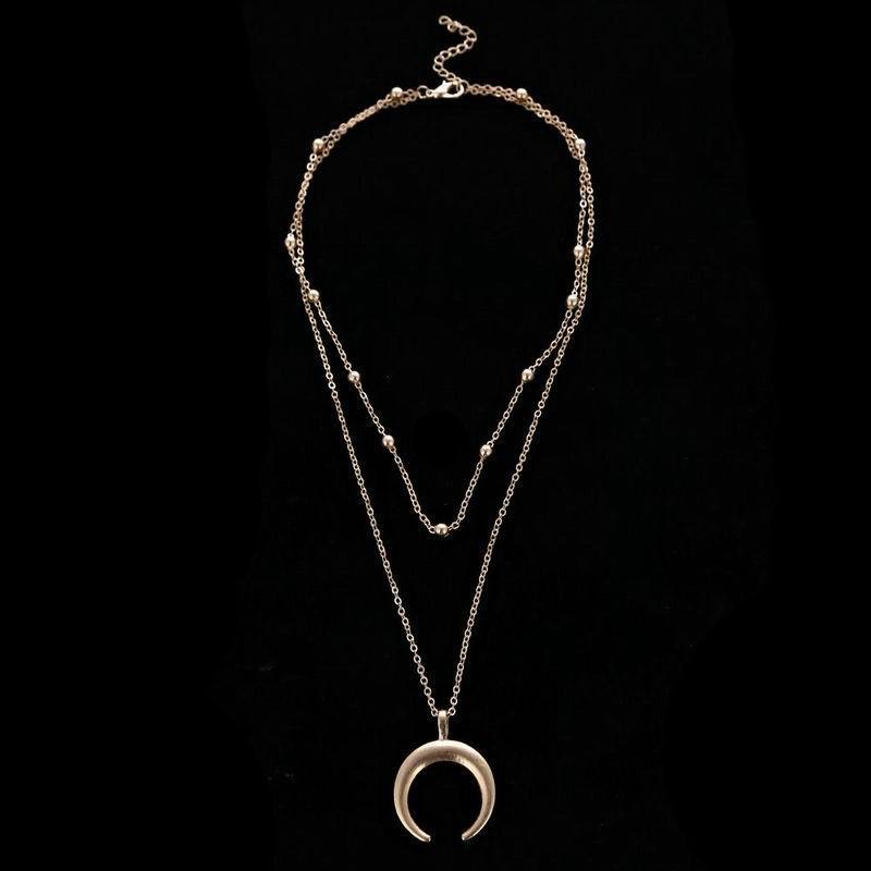 Bohemian Handmade Copper Ball ChainDouble Angle Necklace