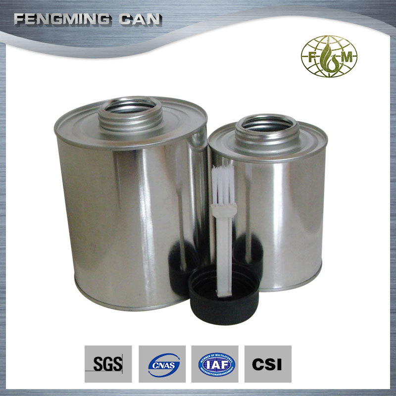 厂家直销 大量供应 化工油漆固化剂铁桶1L马口铁螺纹罐配毛刷圆厅