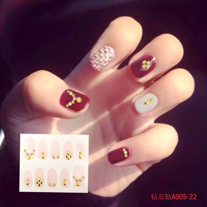 New fashionable diamond-shaped nail stickers, diamond nail stickers for decoration, Korean DIY 3D diamond customization detail image 10