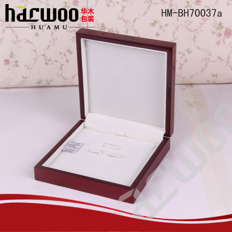 华木定制高档木质喷漆首饰包装盒欧美戒指项链手镯吊坠首饰盒批发