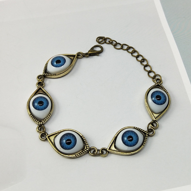 Casual Estilo De Moda Ojo Del Diablo Aleación Enchapado Embutido Resina Mujeres Pulsera display picture 5