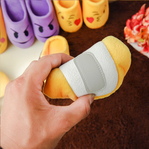 Children's ultra-soft plush warm half-filled cotton slippers, home interior wood floor silent cotton mop
