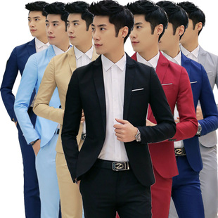 Autumn New Men's Fashion Casual Solid Color Suit Teen Suit Men's Slim Jacket AliExpress Wholesale