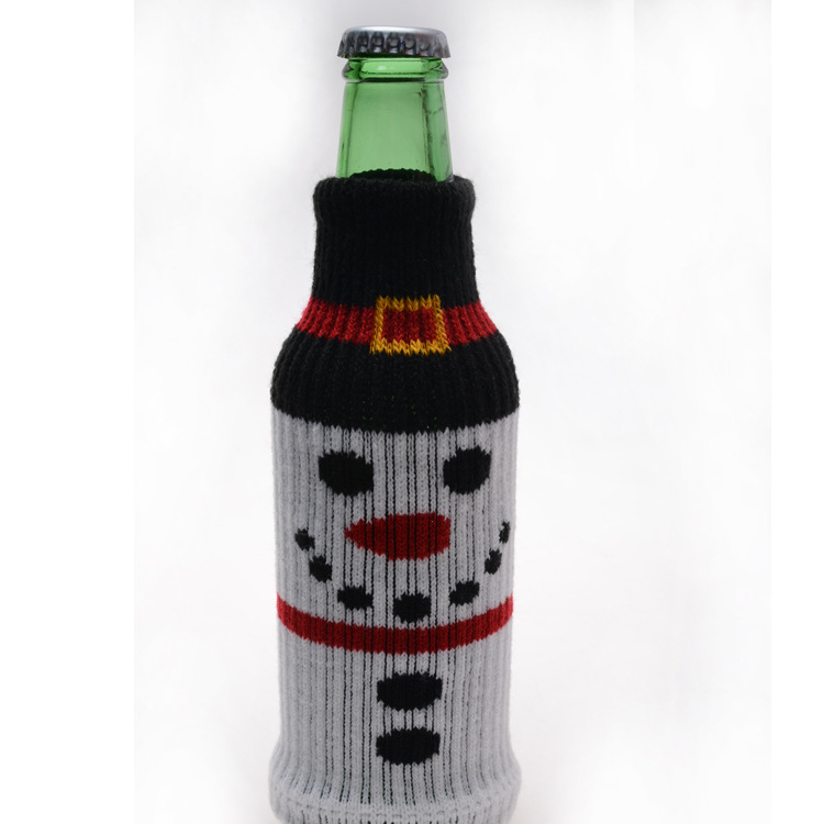 针织毛线酒瓶套 欧美热销圣诞酒瓶装饰套 针织套