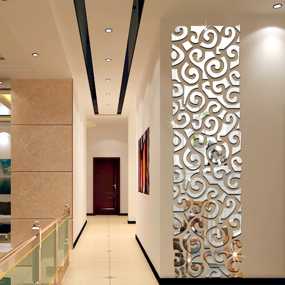 厂家批发新房婚房腰线装饰贴 长方形墙壁贴3D立体水晶镜面贴花