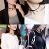 Choker, necklace, accessory, jewelry, silver 925 sample, Korean style, wholesale