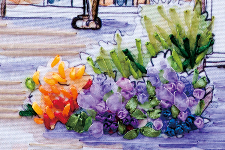 Oujin nianhua cinta bordado fábrica directa color impresión colgante pintura feliz esquina sala de estar entrada pintura decorativa