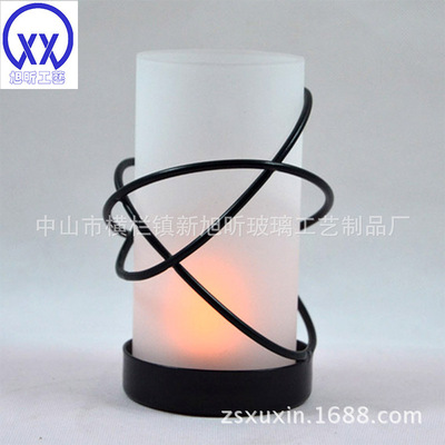 DIY Christmas candlestick Iron art Candle Holders To fake something antique Home Furnishing Glass Candlestick wedding Translucency Candle Holders wholesale