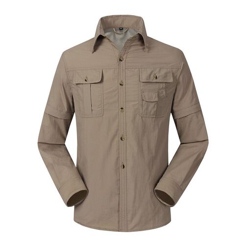 Wholesale men's outdoor quick-drying clothing and pants set, quick-drying shirt, short-sleeved pants, detachable 1706