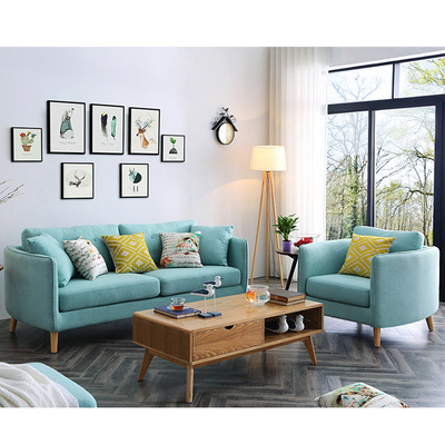 北欧沙发可拆洗布艺沙发现代简约客厅沙发大小户型转角贵妃组合