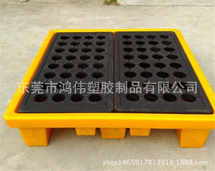化学品高密度聚乙烯塑料防漏平台 重工业危化防渗漏四桶托盘