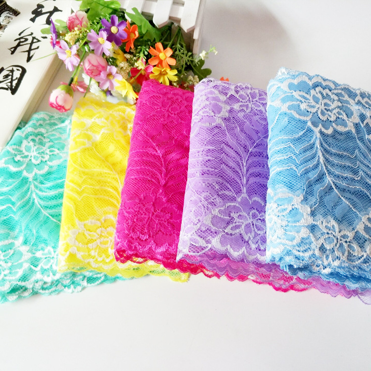 厂家批发18.5cm宽边花边服装内衣花边饰品DIY手配件弹力蕾丝花边