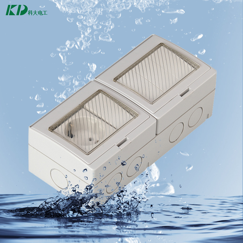 出口德国标准插孔插座 四位单控开关加德式插座防水插座