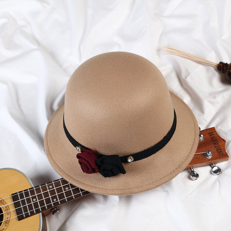 Nuevo estilo coreano sombrero superior de las mujeres cúpula de lana sombrero de la cuenca otoño e invierno al aire libre a prueba de frío cálido sombrero de las mujeres de fábrica lote directo