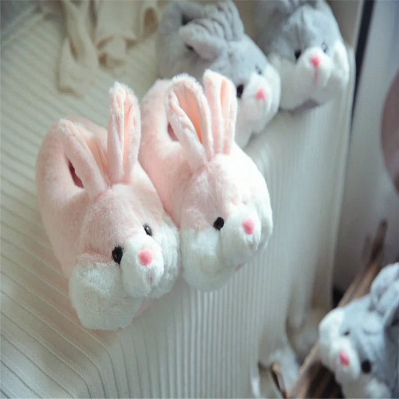 一件代发冬季情侣创意兔子全包跟卧室内防滑软底毛绒保暖棉拖鞋子
