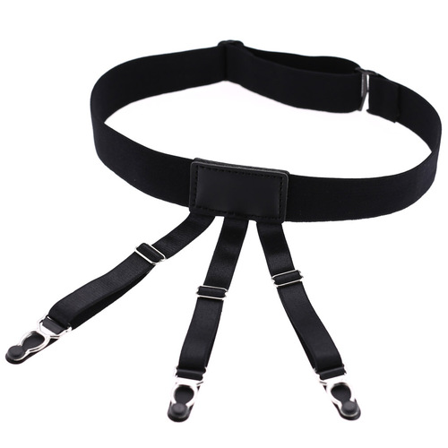 Unisex formal white collar suit shirt top anti-wrinkle anti-slip shirt clip punk thigh ring clip garter belt