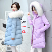 反季处冬装棉衣女中长款韩版大毛领面包服棉袄学生软妹冬季外套