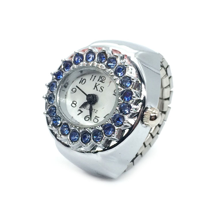 21g Weight Ordinary Glass Mirror Material Alloy Strap Material Watch Rings Classification Pointer+Number Display Type Round Dial Shape Daily, Street Occasion Quartz Movement Geometric Pattern All Seasons Season Women's Gender Retro, Classic Style Style Retro Classic Style Geometric Quartz Watch Rings 3