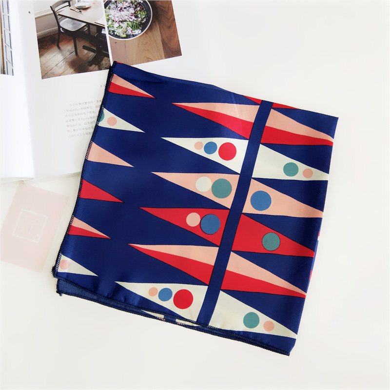 Women's Simple Style Stripe Polka Dots Chains Print Satin Silk Scarf display picture 53