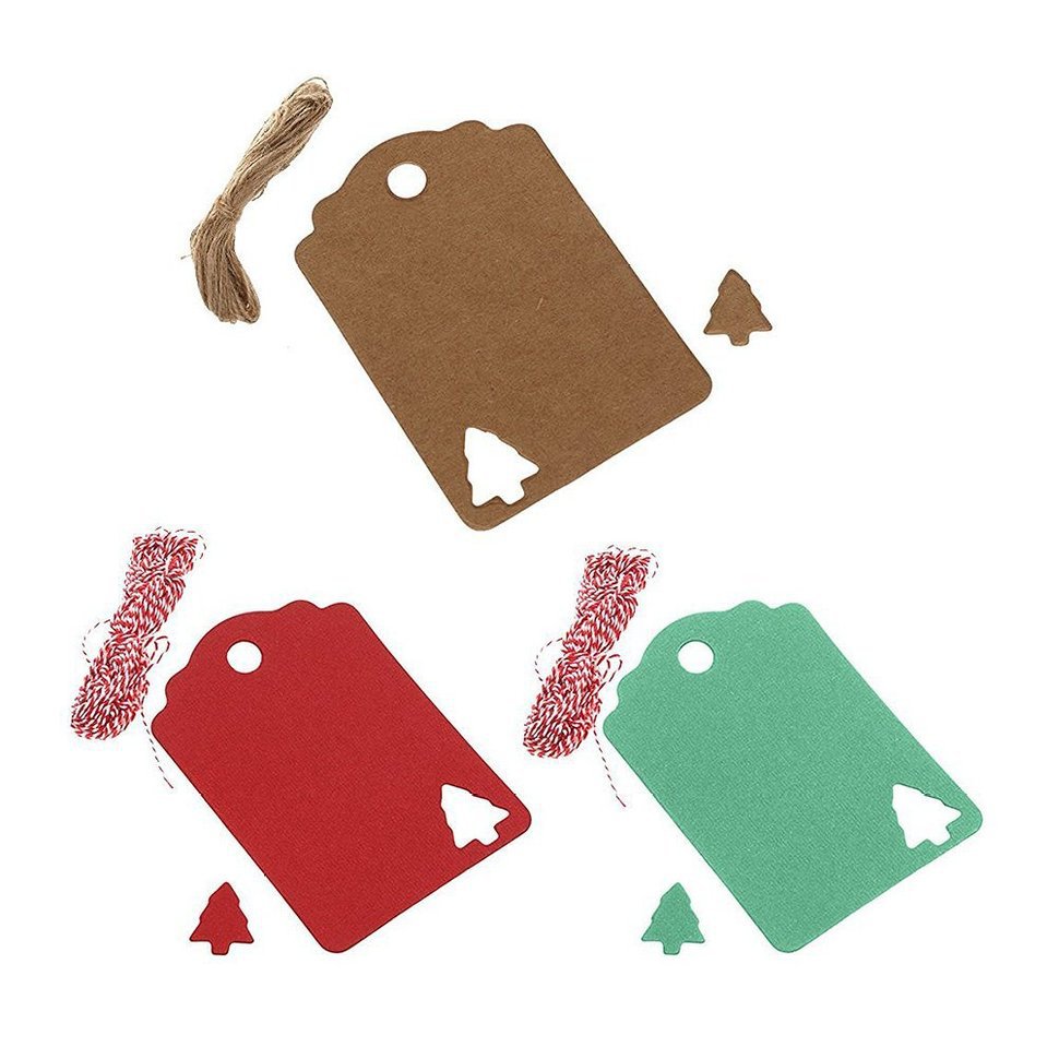 爆款镂空小圣诞树牛皮纸吊牌留言烘焙礼物包装装饰