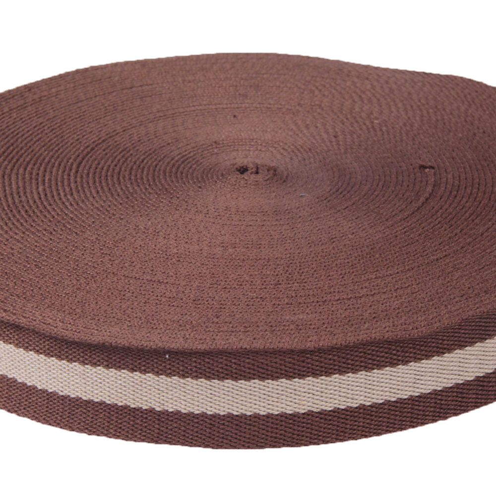 广州 现货 2寸 5cm 3.8cm 土黄间米白 涤棉织带 仿棉手提带