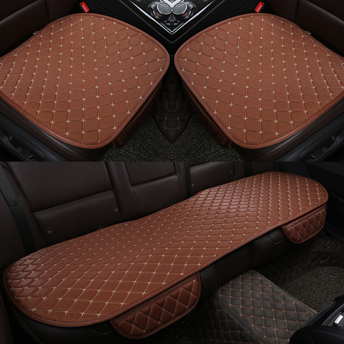 Non-slip strapless car seat cushion set of 3 - four seasons universal, no backrest, linen large diamond pattern