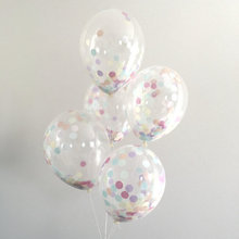 12寸紙片氣球派對裝飾紙屑氣球婚慶裝飾生日布置用品