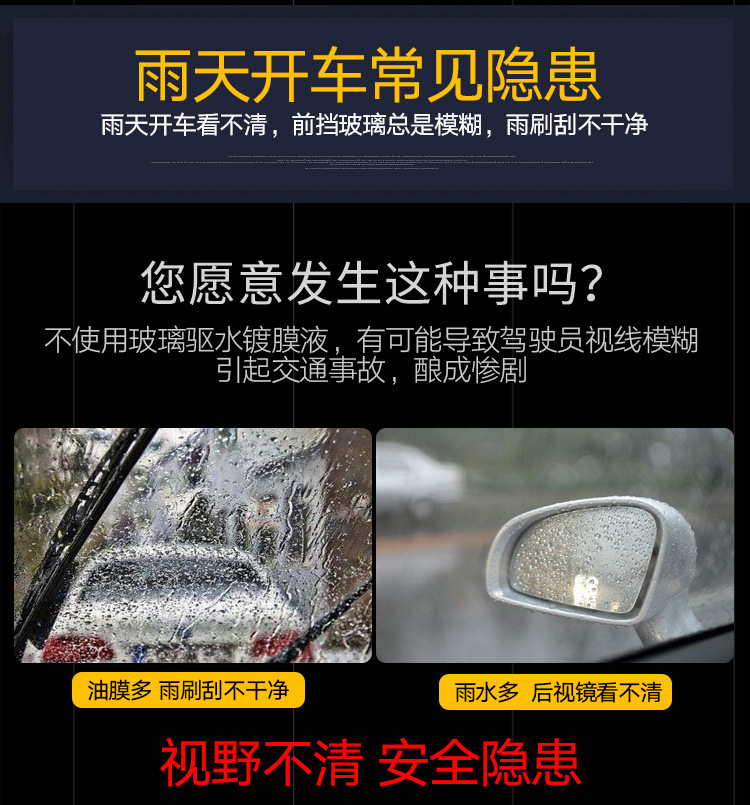 Car Meihui long-acting rain-proof agent car glass water repellent coating agent 100ml car glass anti-fog agent