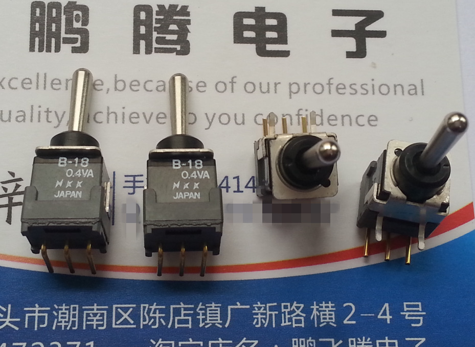 原装日本NKK B-18AH 3脚3档钮子开关 双复位左右复位 摇头弯脚
