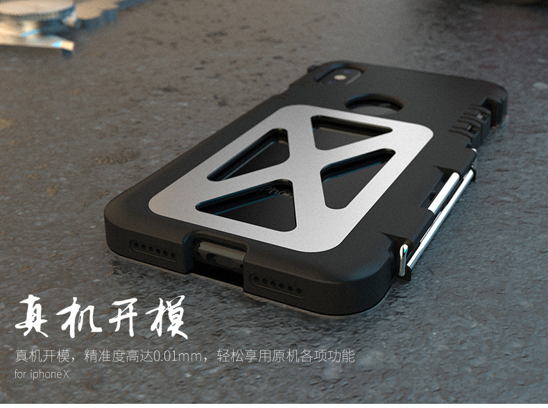 Armor King Iron Man Luxury Shockproof Stainless Steel Aluminum Metal Flip Case Cover for Apple iPhone X