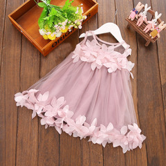 Children's clothing wholesale summer new girl lace cape flower dress baby skirt princess dress C102
