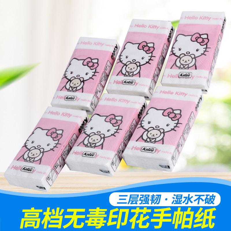 Color printing Handkerchief paper towels Cute cartoon Kleenex napkin Paper handkerchiefs