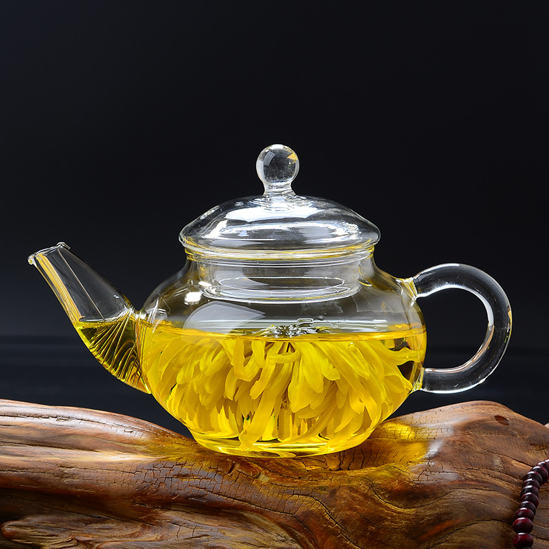 耐熱玻璃茶壺功夫茶具花茶壺套裝 透明過濾內膽耐高溫小號品茶壺