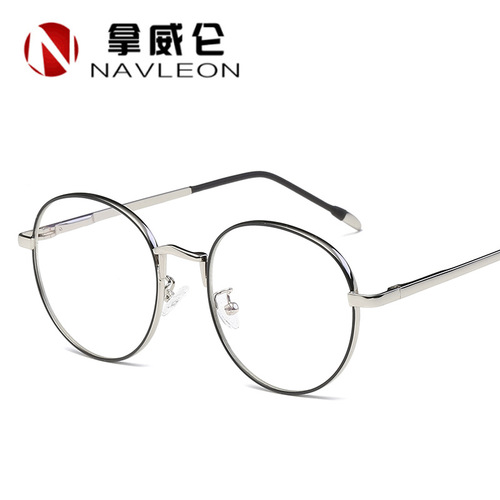 2020新款金属眼镜框圆形时尚潮流平光镜文艺男女大框眼镜架近视镜