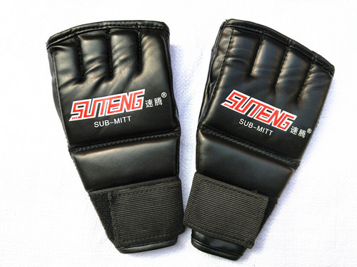 Sagitar split-finger boxing gloves for punching sandbags, half-fingered fingerless boxing gloves, breathable palms, five-finger fighting Sanda leather split-finger
