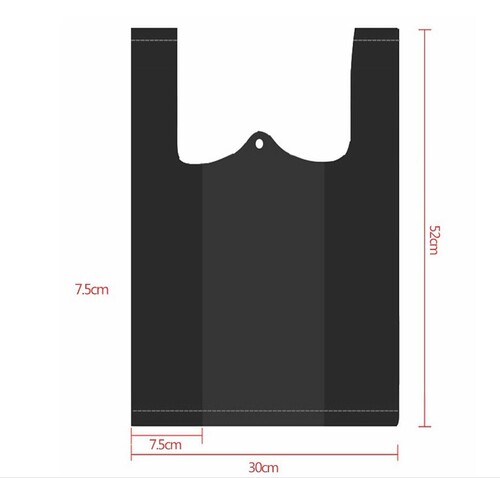Portable garbage bag vest style medium and large plastic black shopping bag household catering food packaging bag