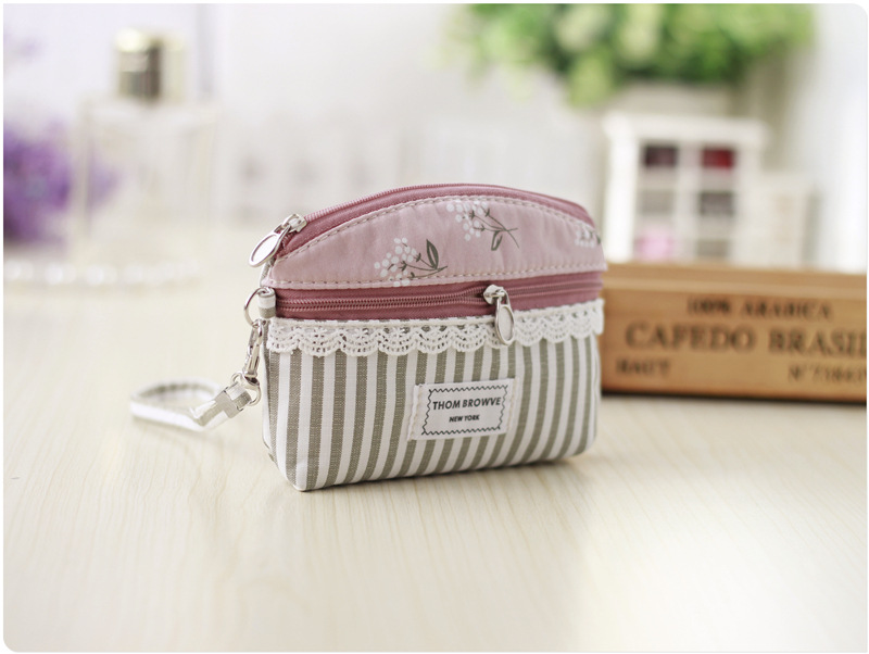 37g Weight Zipper Closure Type Top Handle Strap Type Coin Purse Bags Type Daily Occasion Canvas, Cotton Material Flower Pattern All Seasons Season Unisex Gender Basic Style Square Shape Unisex Flower Canvas Cotton Zipper Coin Purses