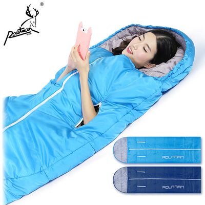 路特曼睡袋成人加厚隔脏睡袋超轻户外露营单人室内棉中开伸手睡袋|ms